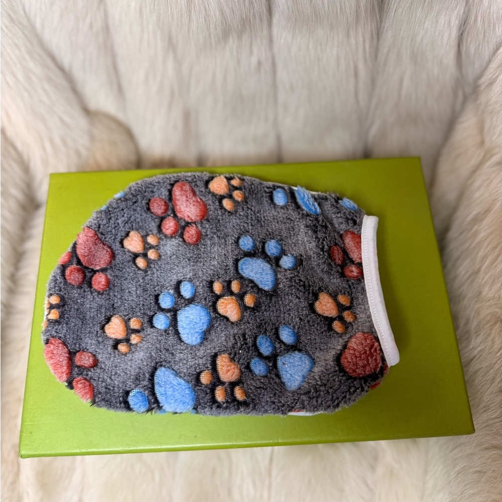 Gray Paw Print Fleece XS Dog Vest